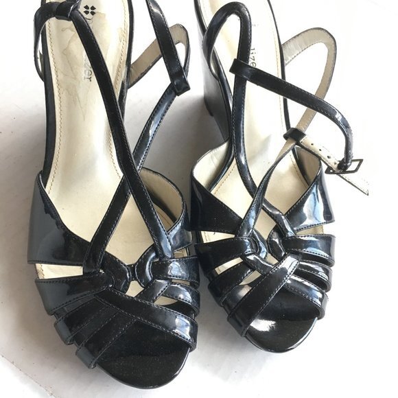 NATURALIZER "KATY" STRAPPY HIGH HEEL WEDGE SANDALS - Picture 4 of 7